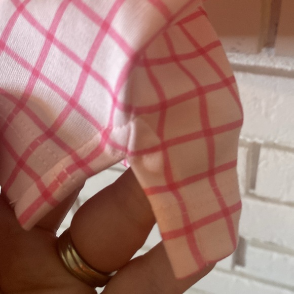 Lands End pink plaid polo - Picture 6 of 7